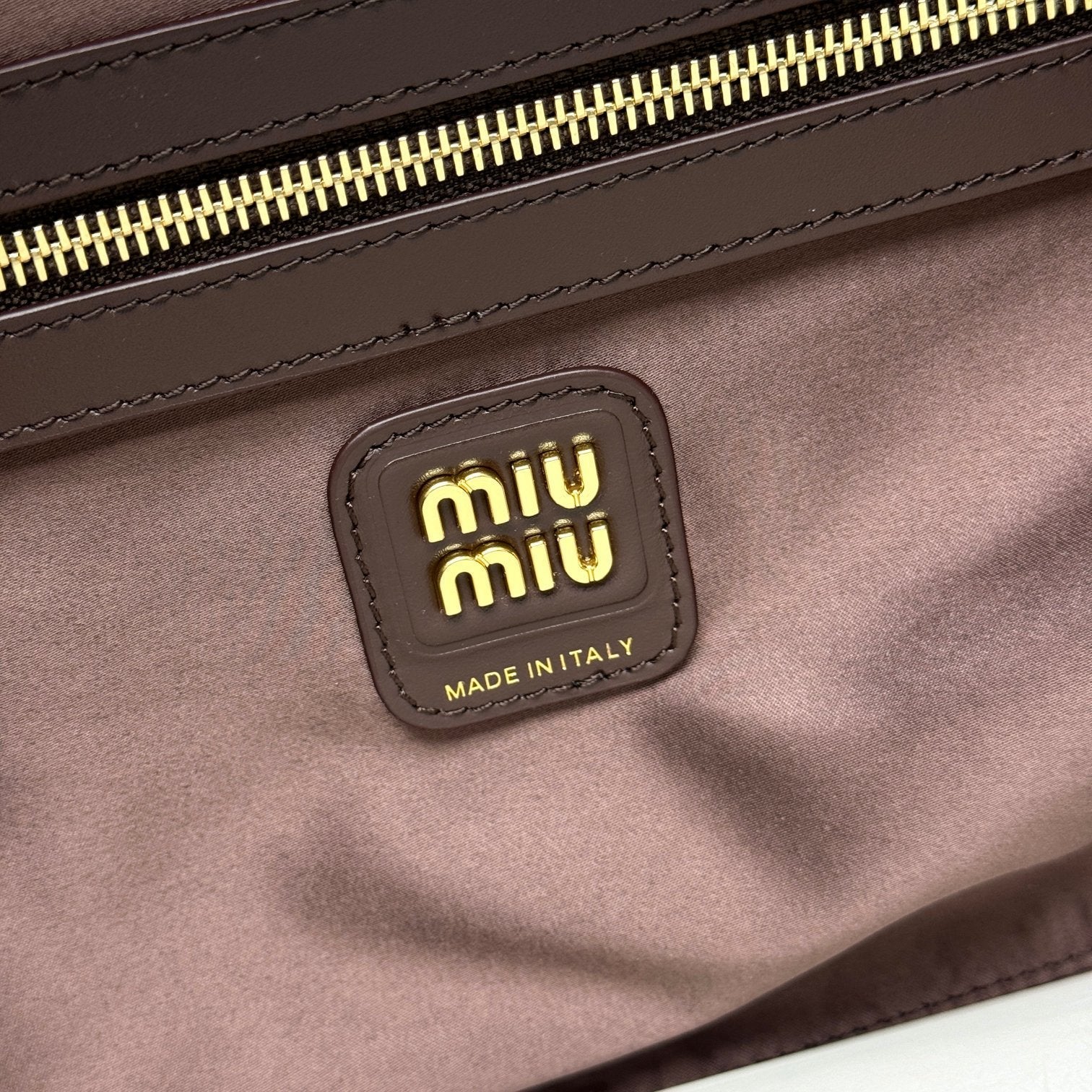 MIU BEAU BAG 34 IN BRIARWOOD CALFSKIN