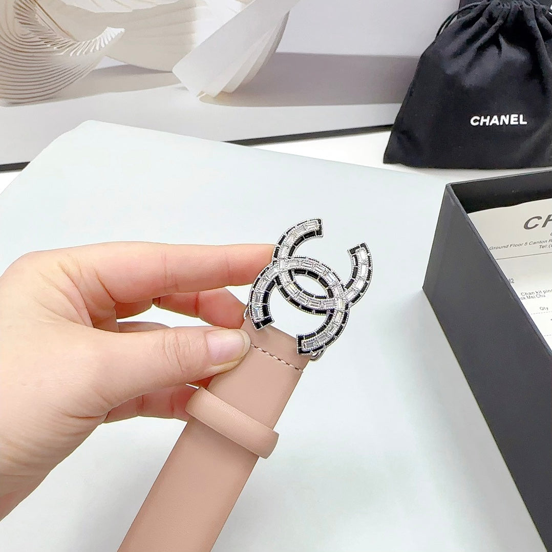 Cc 30Mm Belt In Desert Sand Calfskin Metal Hardware