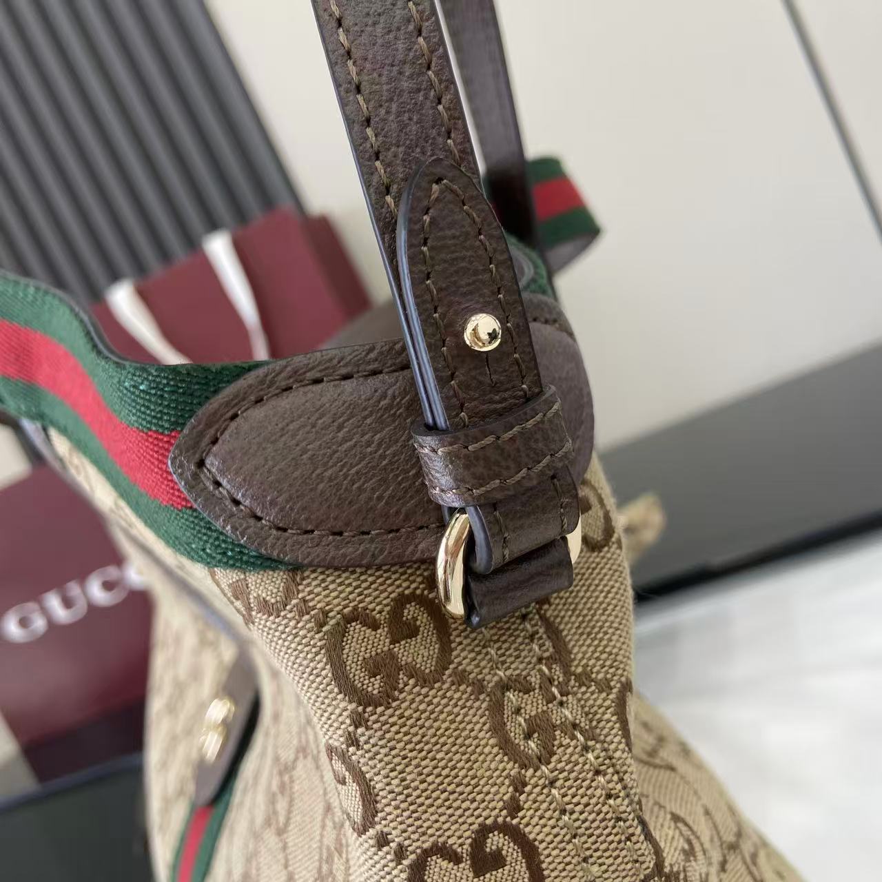 Gucci 25 Giglio 25cm Bag Beige Canvas Leather 292388