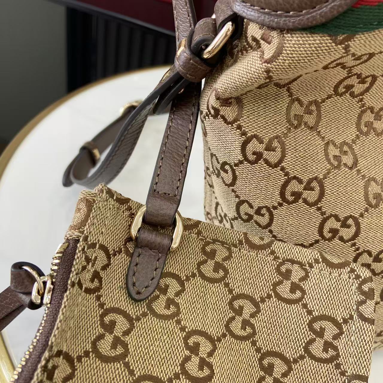 Gucci 25 Giglio 25cm Bag Beige Canvas Leather 292388