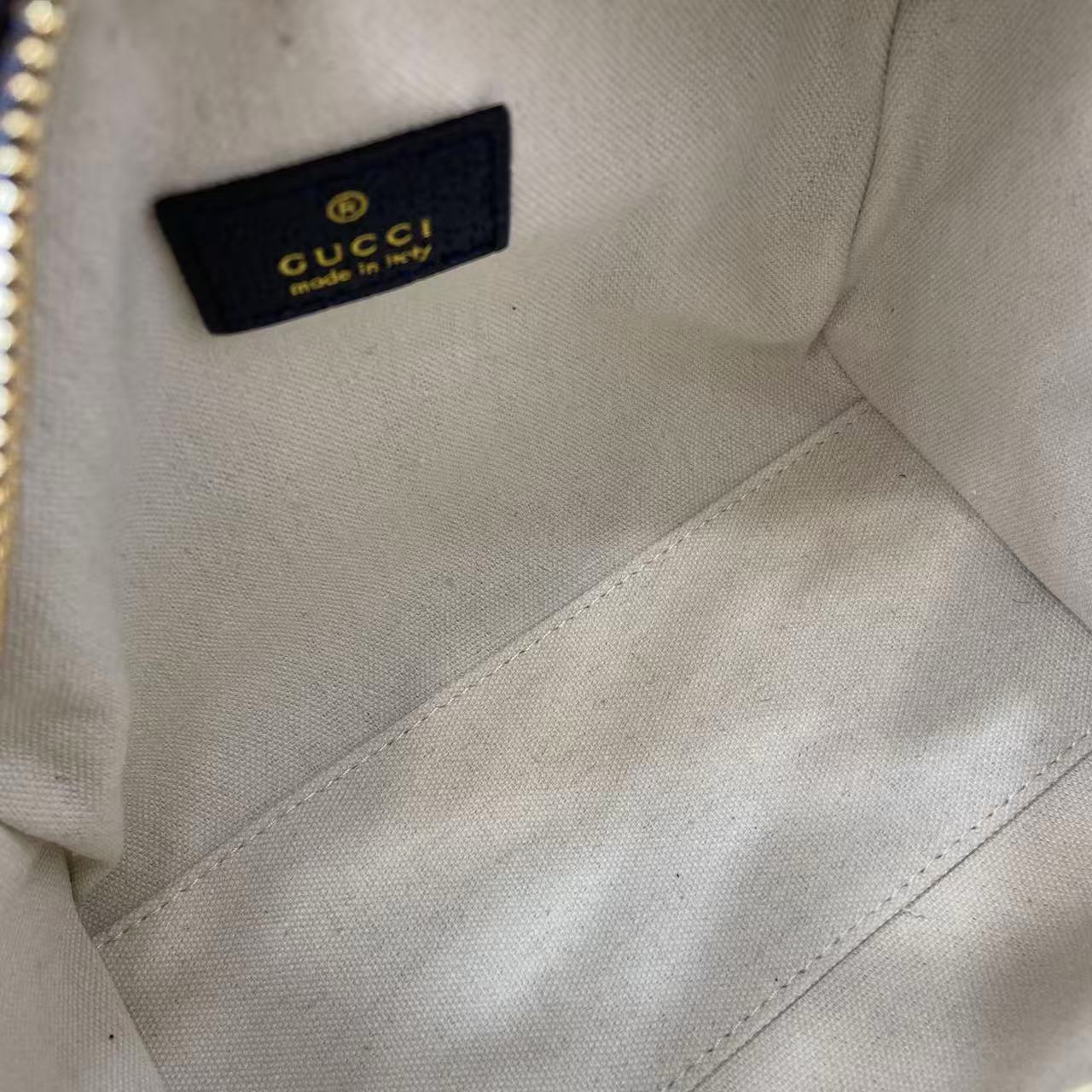 Gucci 25 GG Handbag Navy Blue Denim Leather 288801