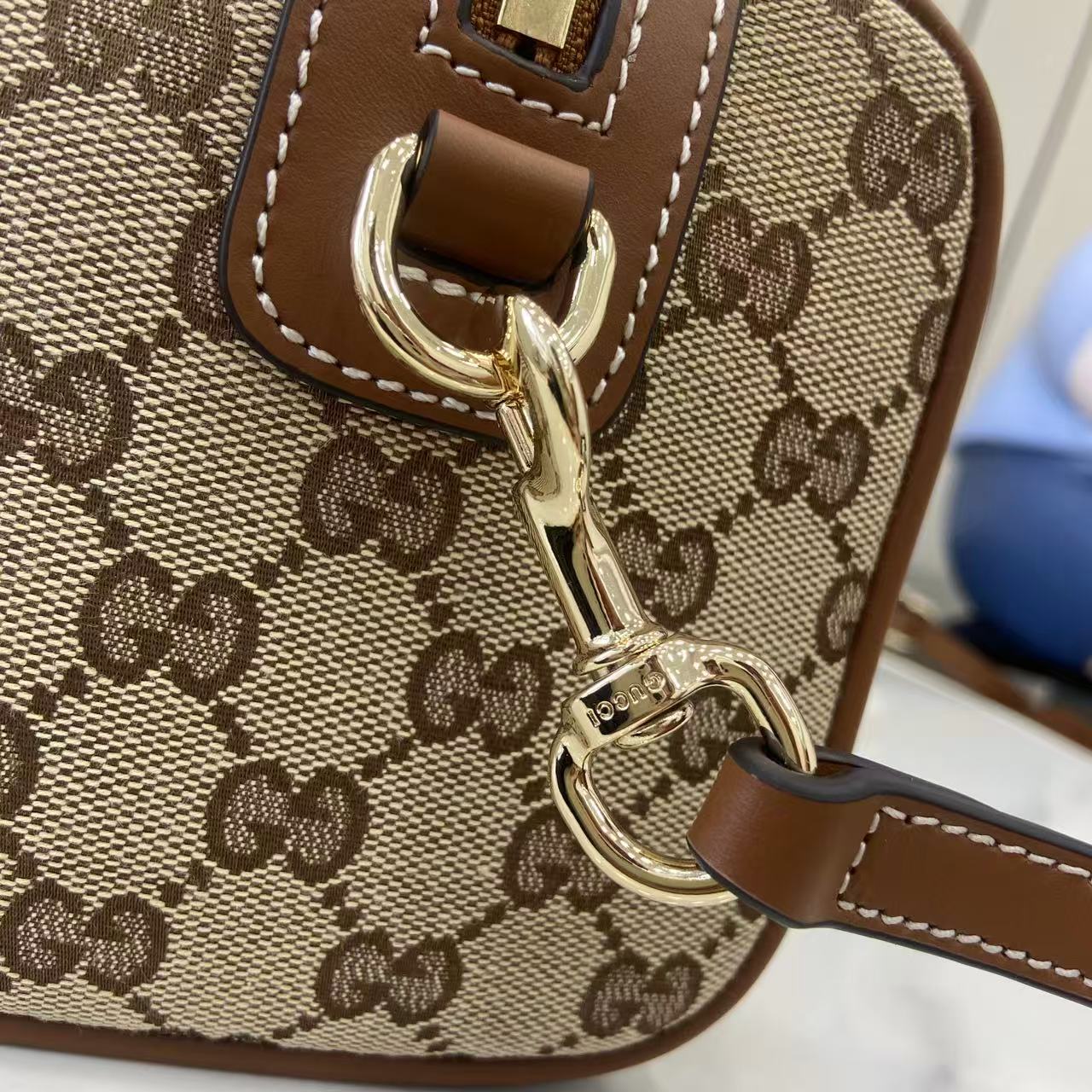 Gucci 25 GG Handbag Beige mix Brown Canvas Leather 288802