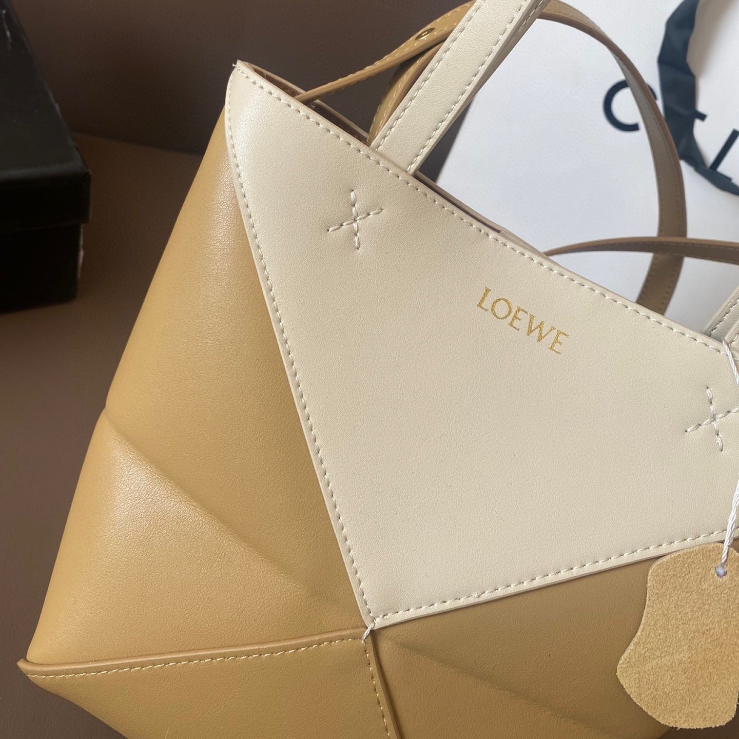 Loew Puzzle Fold Tote Iblack Shiny Calfskin