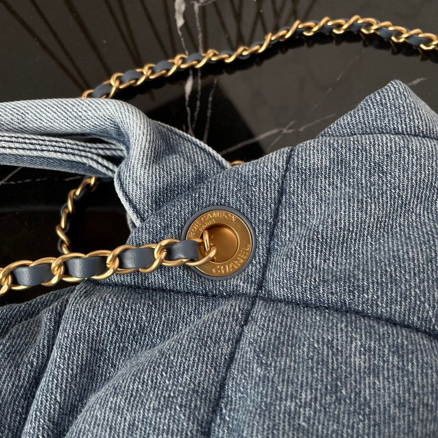 CC Large Tote 39 Light Beige Canvas Pearl Logo