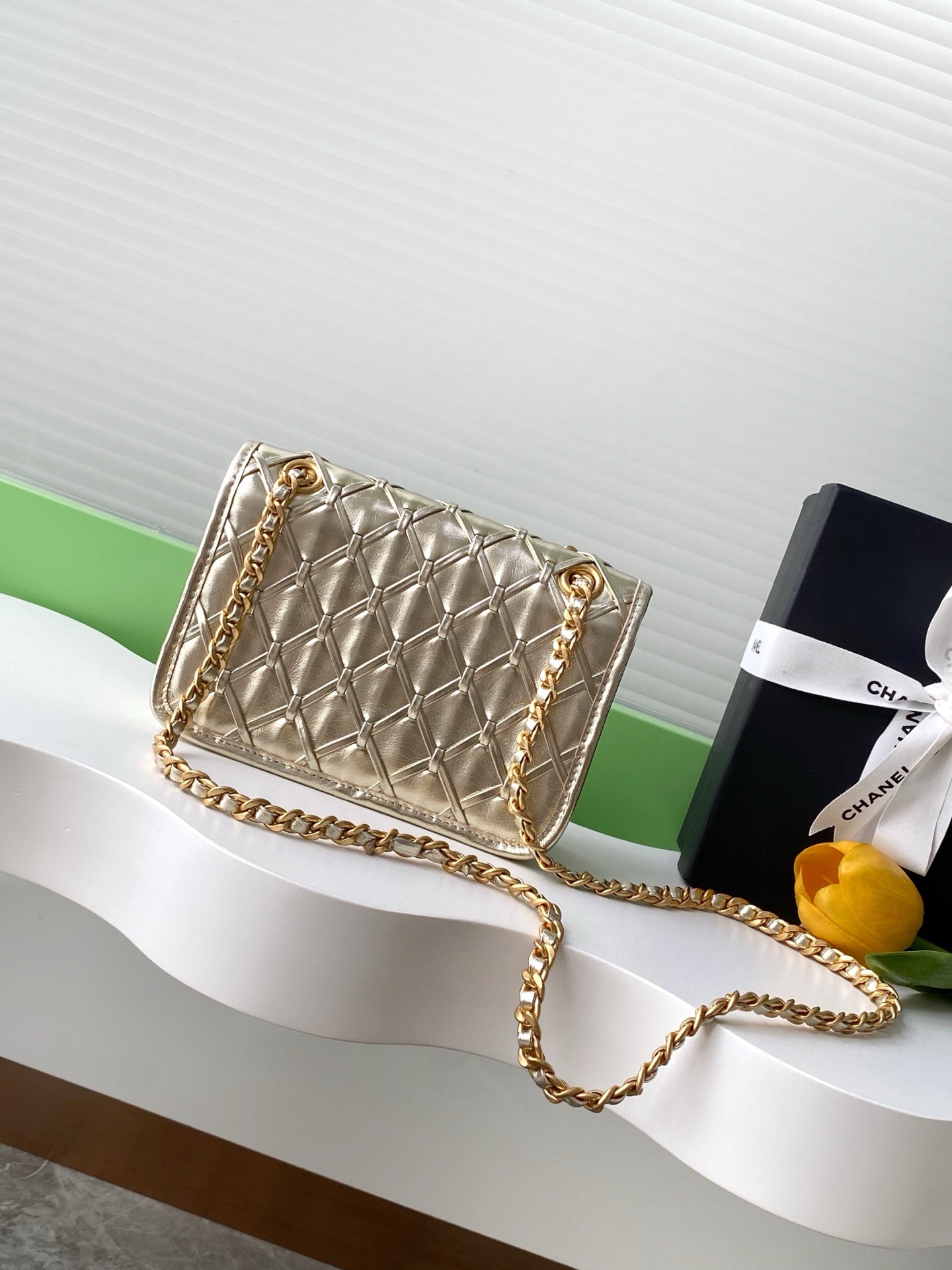 CC Large Tote 39 Light Beige Canvas Pearl Logo