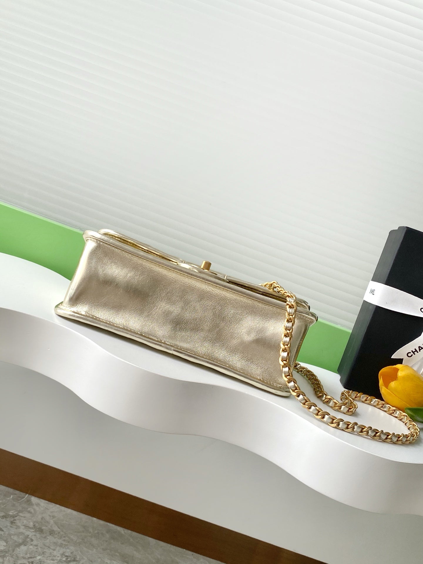 CC Large Tote 39 Light Beige Canvas Pearl Logo