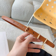 Cl Belt 18Mm In Brown Taurillon Calfskin Gold Buckle