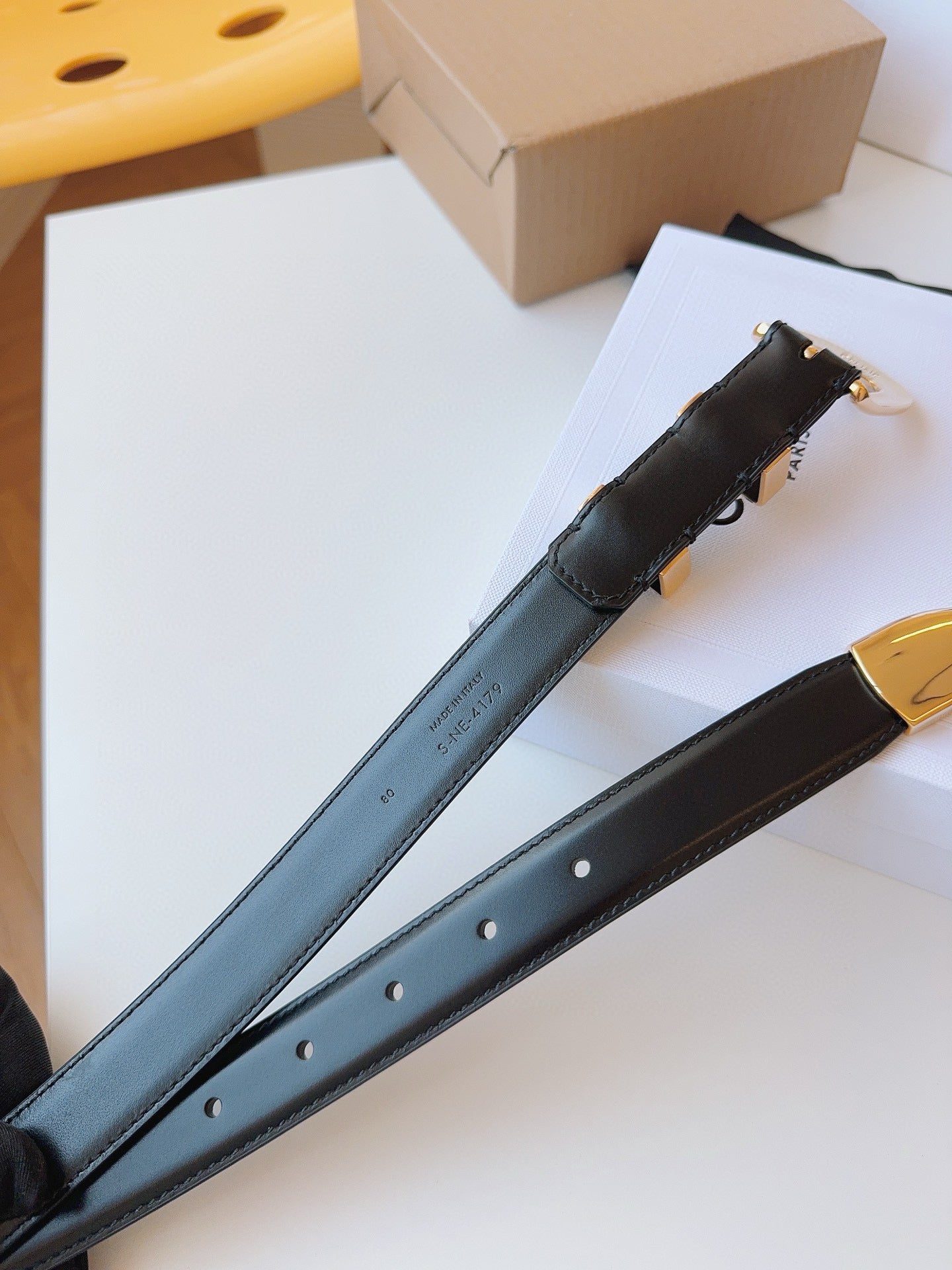 Celine 25S Small 25Mm Western Belt In Black Calfskin 566638