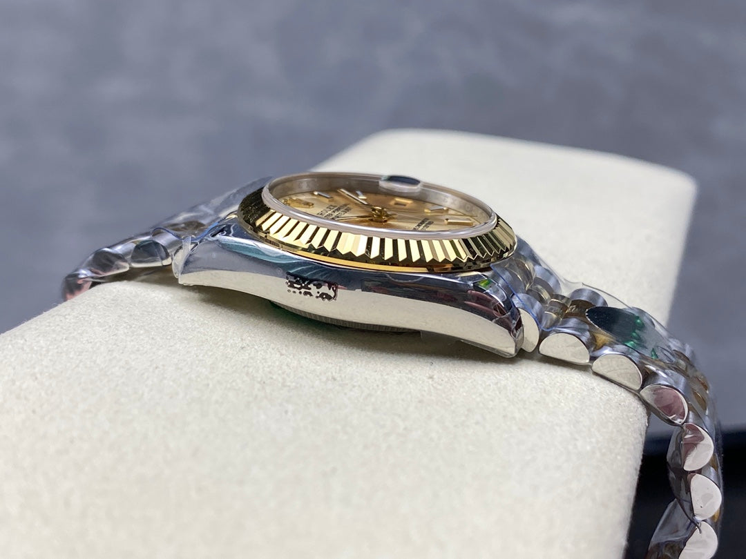 Datejust 31mm Yellow Gold Steel Champagne Dial