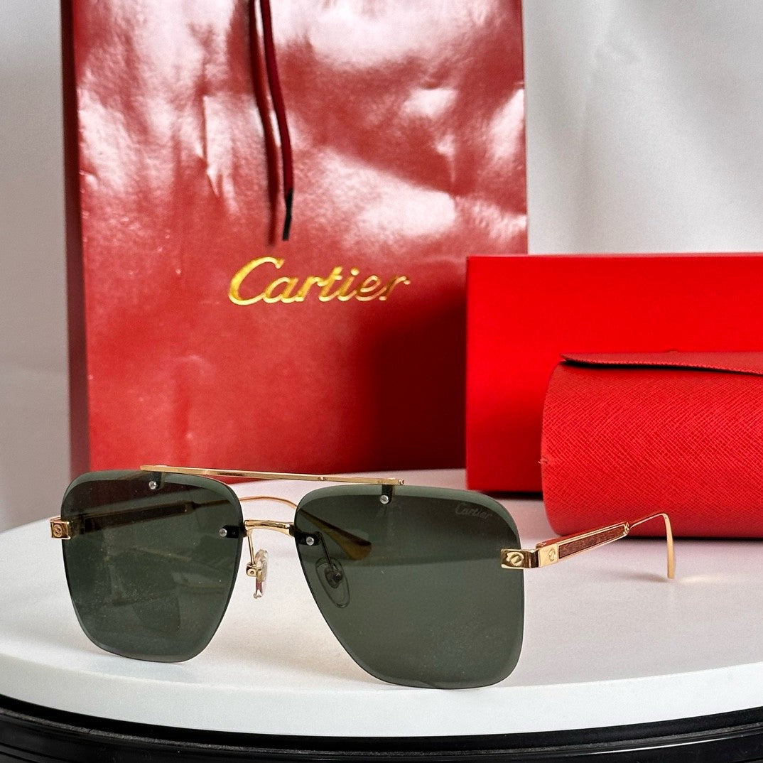 Santos Square Frame Sunglasses 524492 In Metal And Wooden