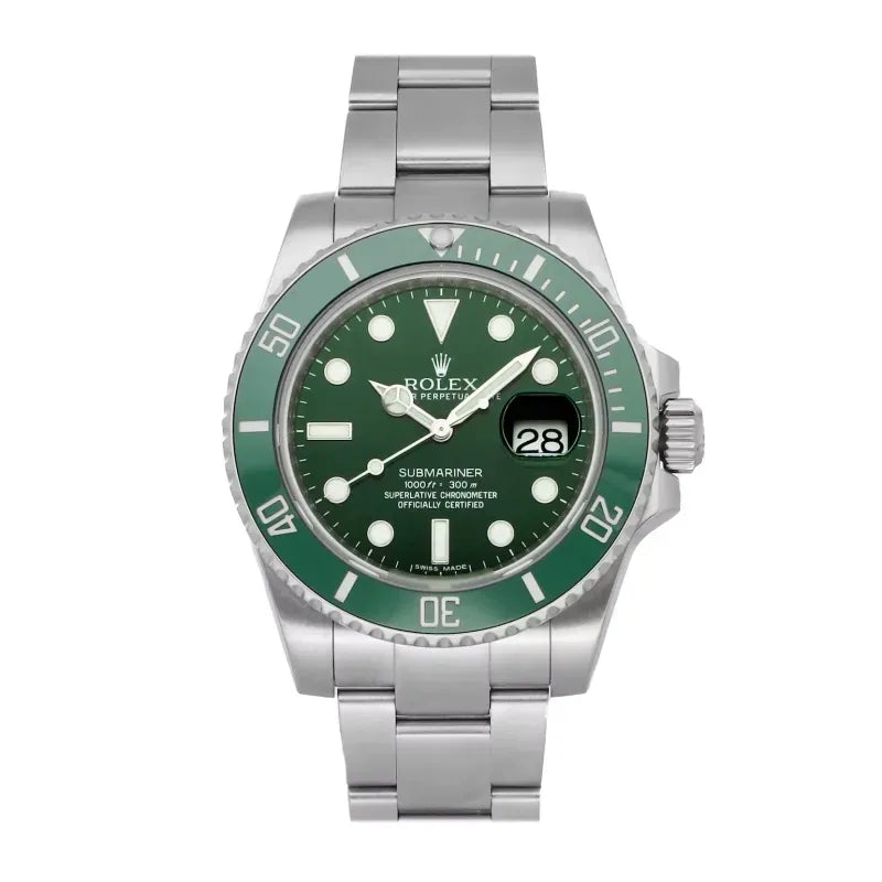 Rolex Submariner 116610LV-0002 Black Disk Watch (Green Water Ghost)