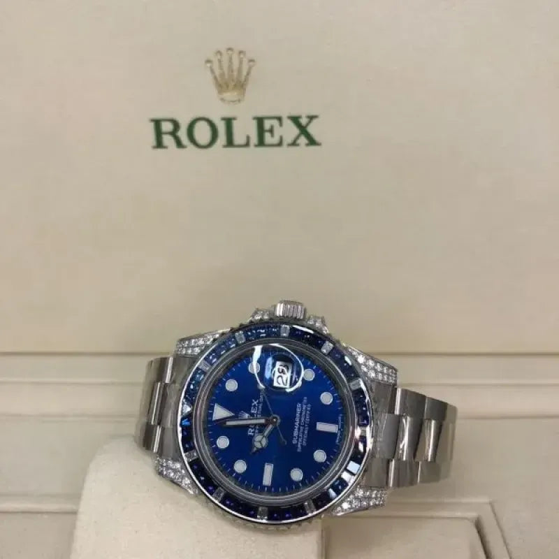 Rolex Submariner Date 116659 SABR 18k White Gold Diamonds Sapphires