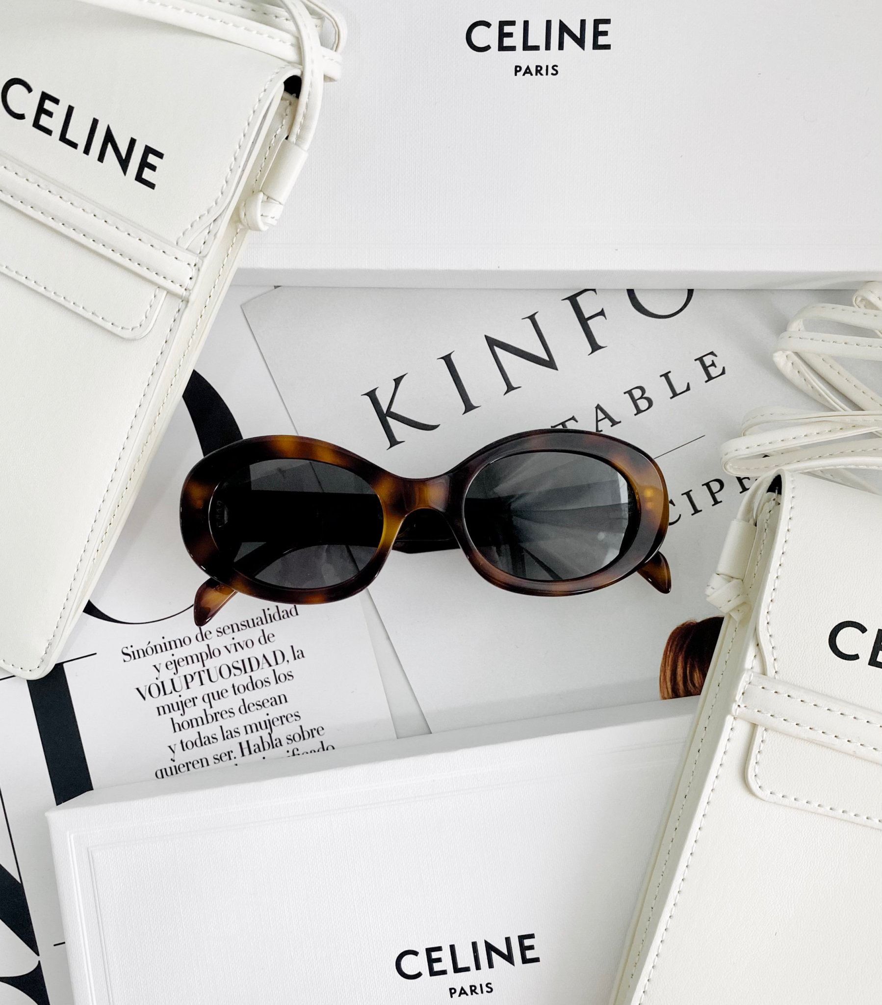 Celine Triomphe Oval Sunglasses Brown