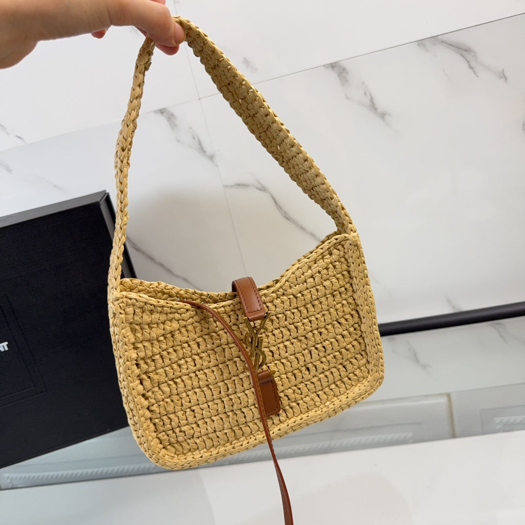 YSL LE5À7 Mini In Raffia