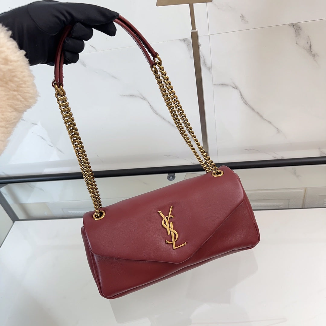 YSL Calypso Small In Plunged Lambskin