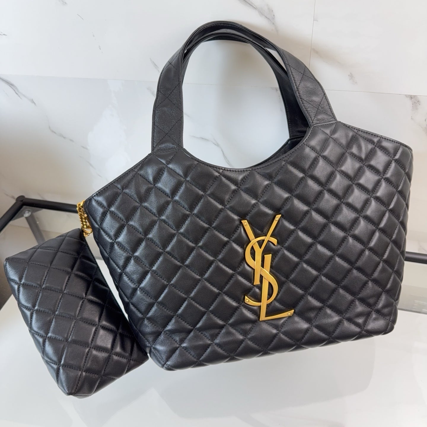 YSL ICARE Medium in quilted nappa