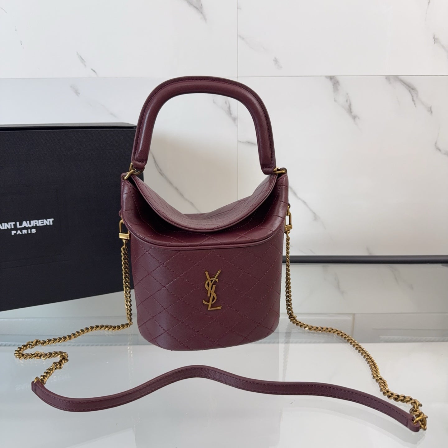 YSL GABY bucket bag in lambskin