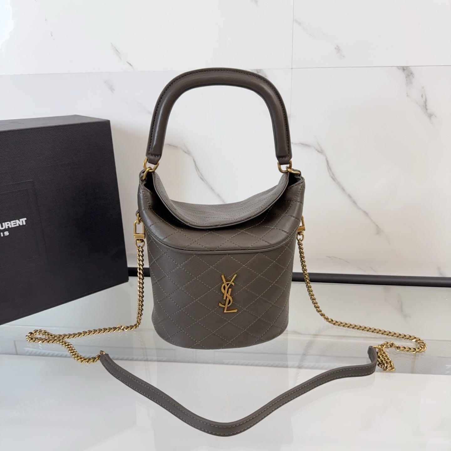 YSL GABY bucket bag in lambskin