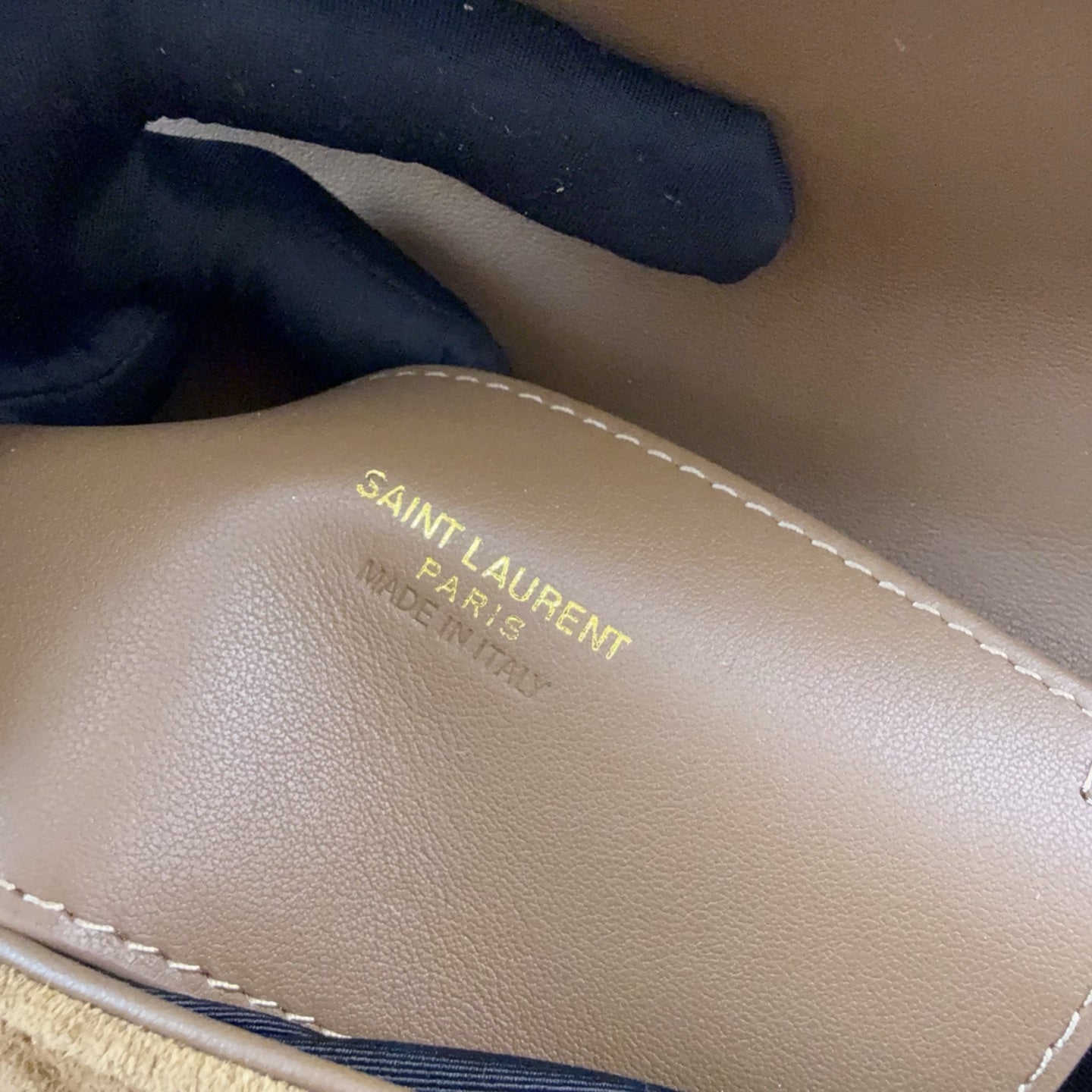 YSL COLLEGE mini chain bag in suede leather