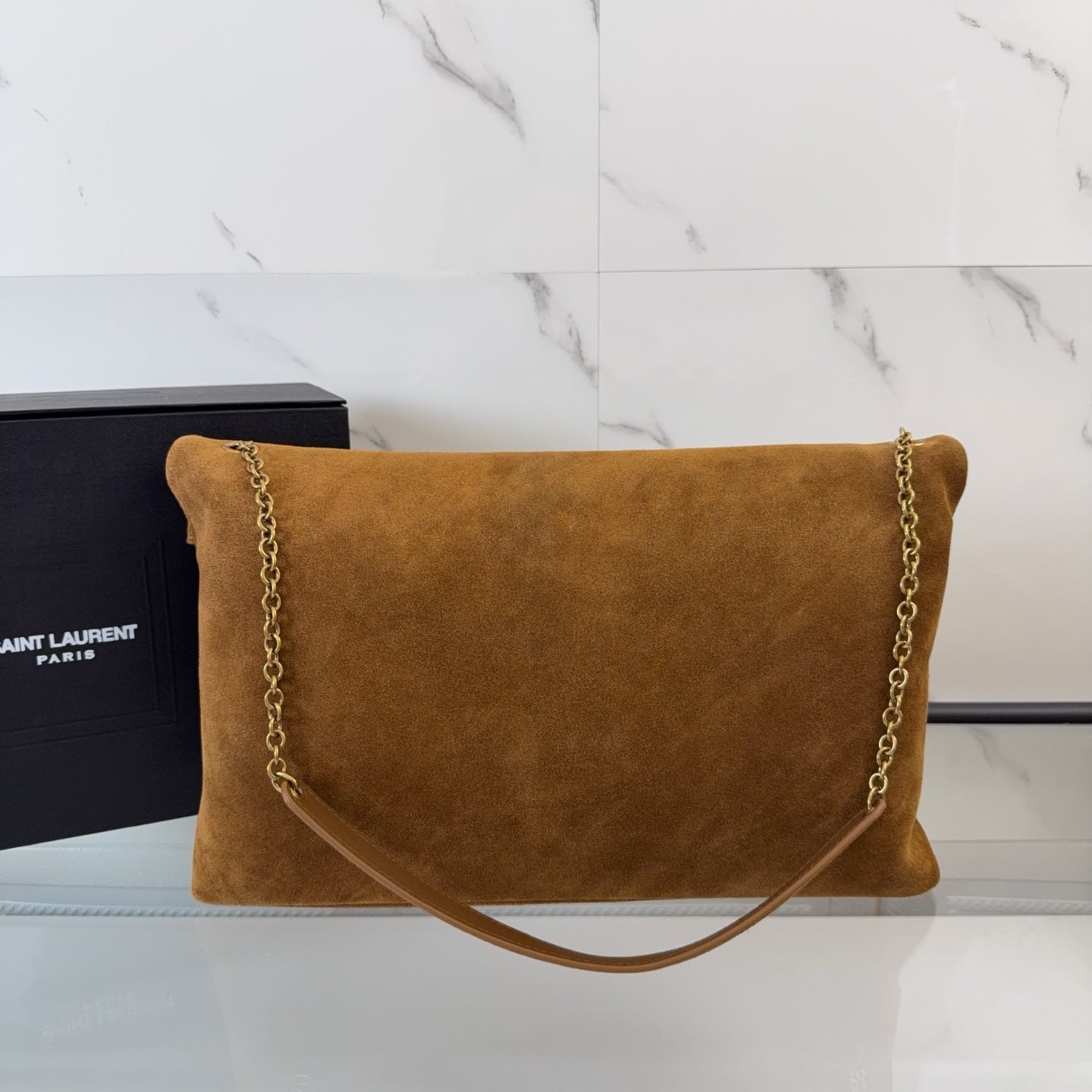 YSL CASSANDRE XXL envelope pouch on chain