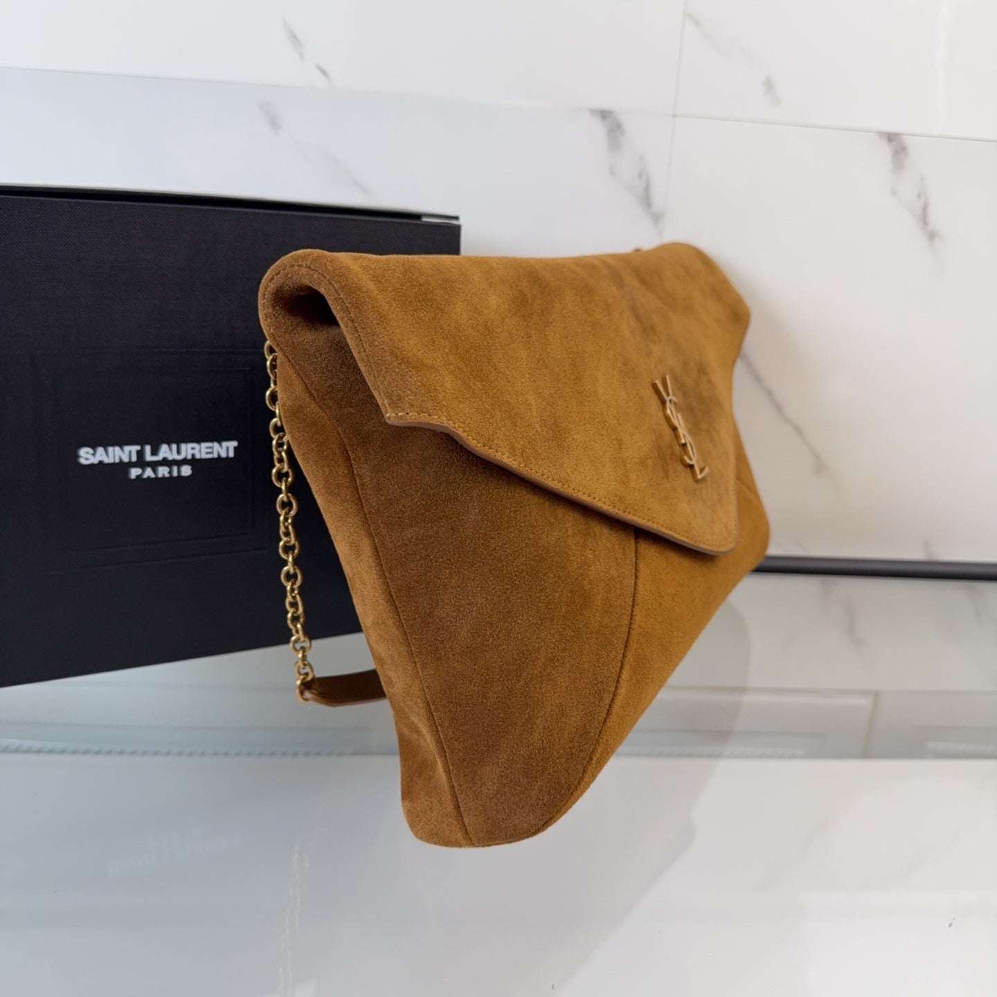 YSL CASSANDRE XXL envelope pouch on chain