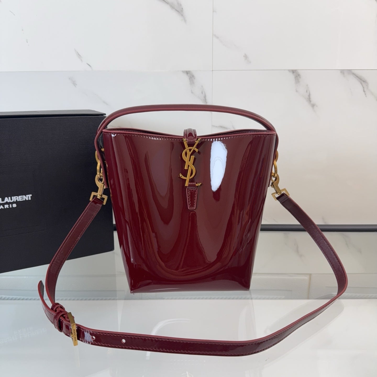 YSL LE 37 SMALL IN SHINY LEATHER