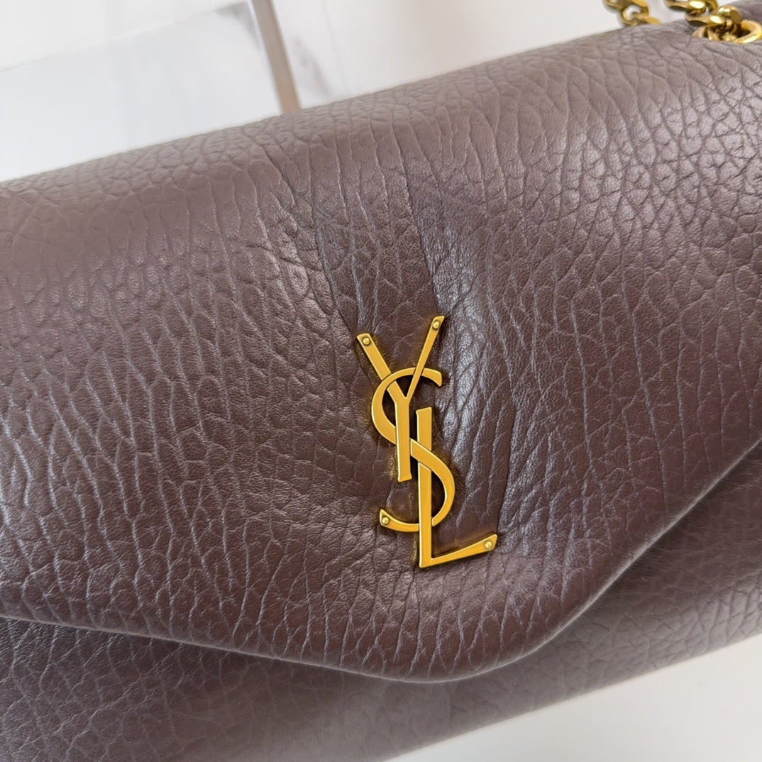 YSL Calypso large in grained lambskin