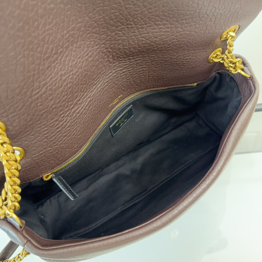 YSL Calypso large in grained lambskin