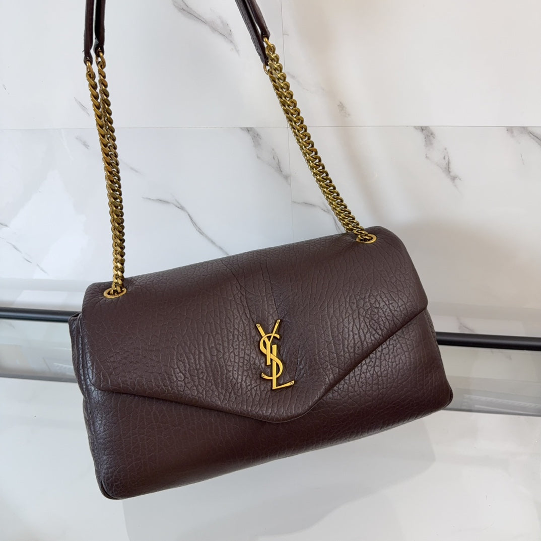 YSL Calypso large in grained lambskin