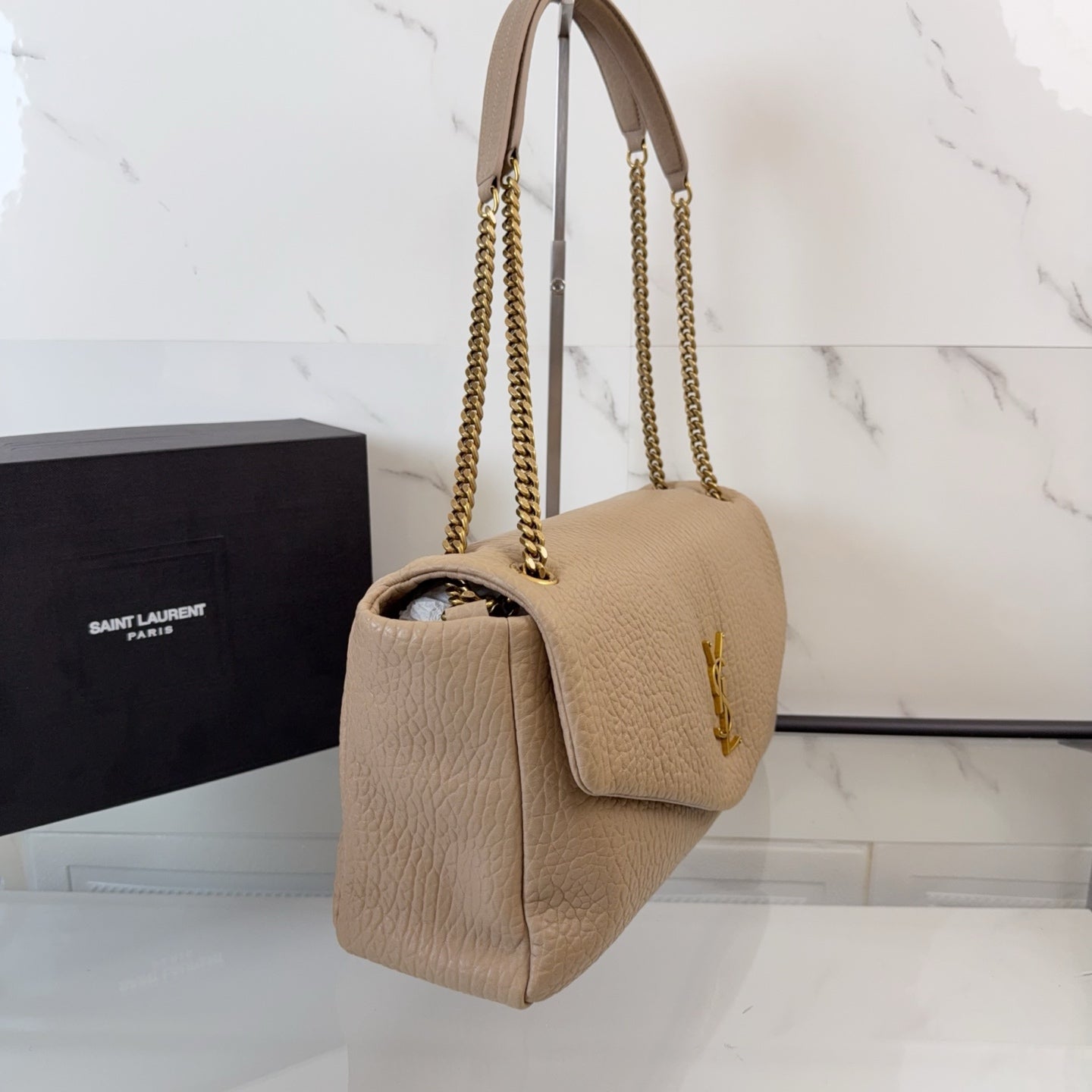 YSL Calypso large in grained lambskin