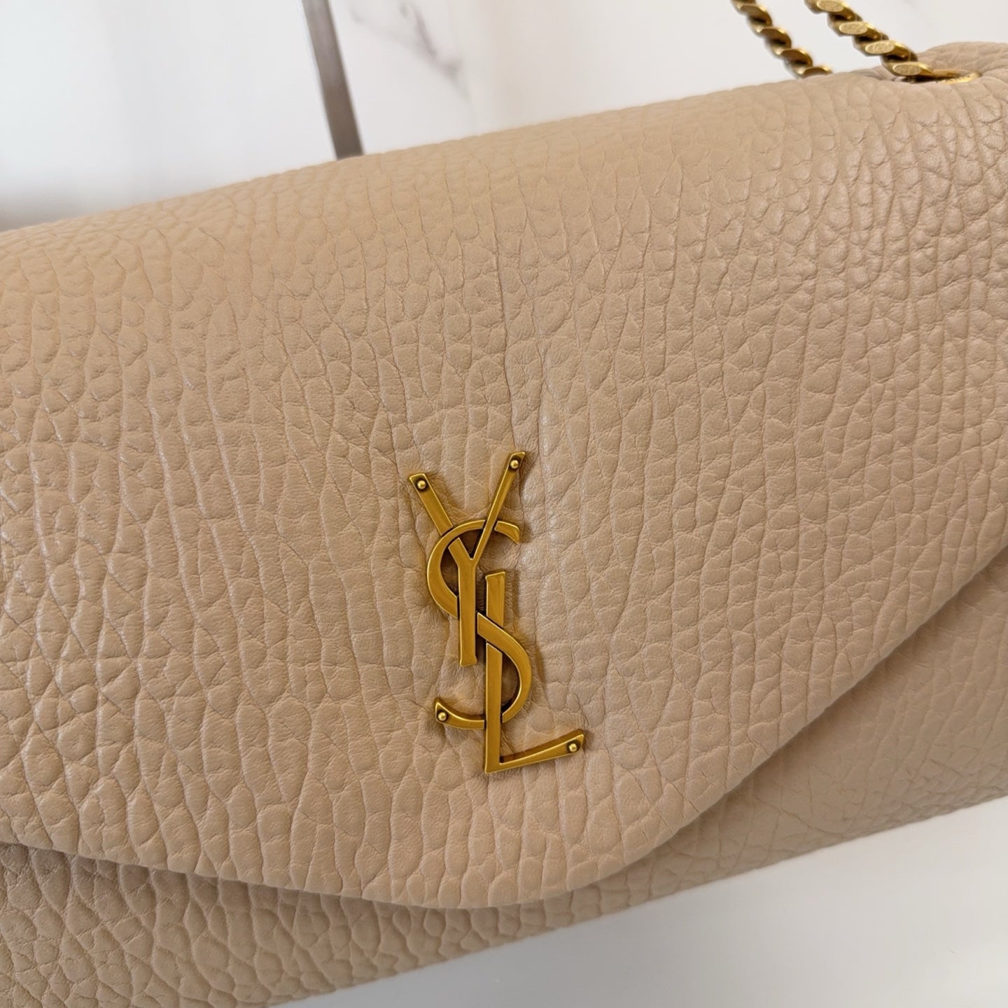 YSL Calypso large in grained lambskin