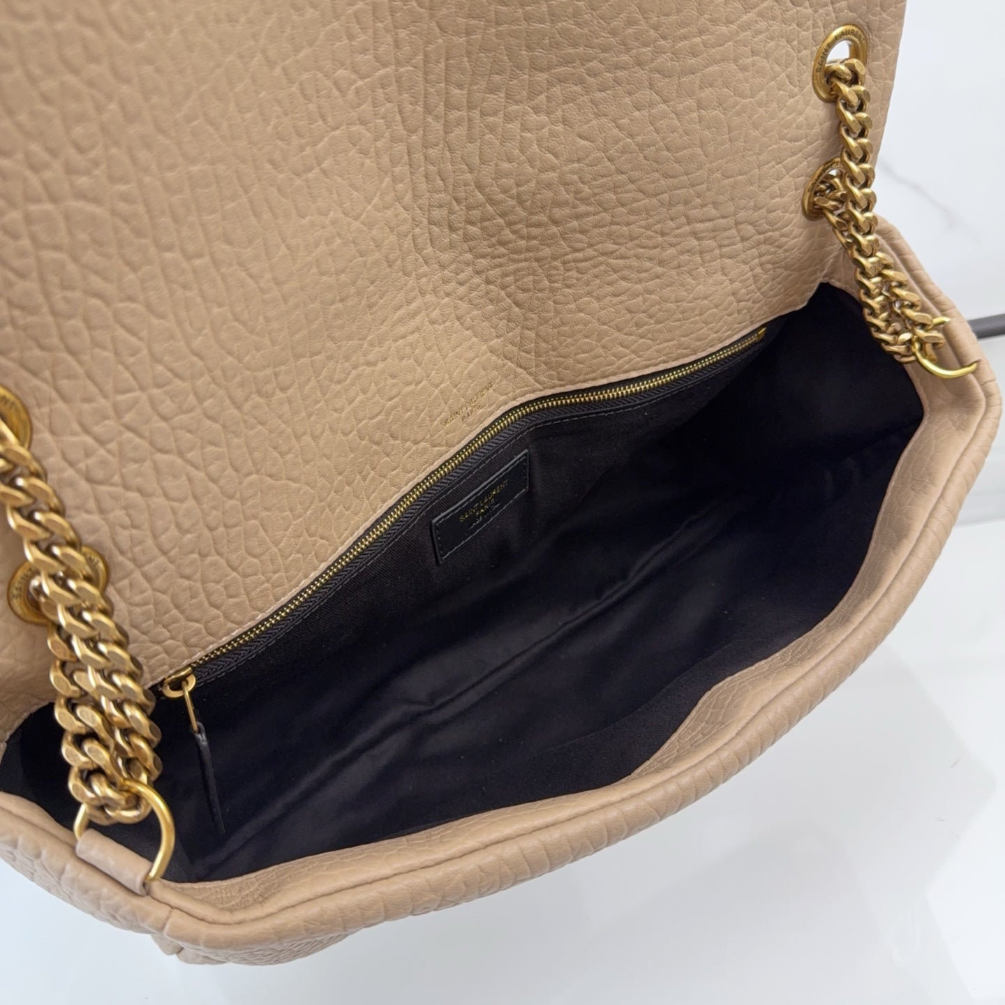 YSL Calypso large in grained lambskin