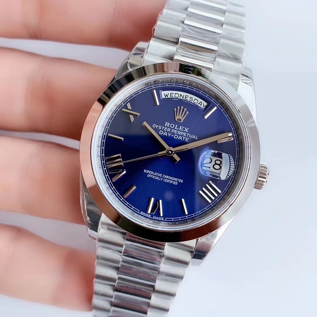 DAY-DATE 41MM STAINLESS STEEL BLUE DIAL